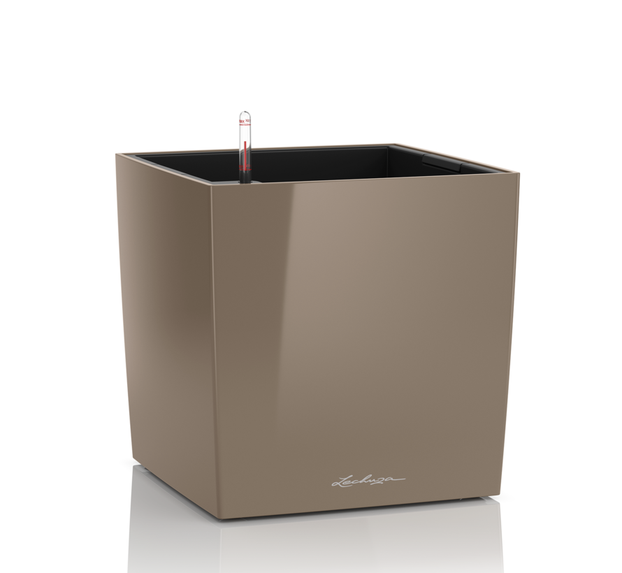 Lechuza- CUBE Premium 30 taupe hoogglans ALL-IN-ONE