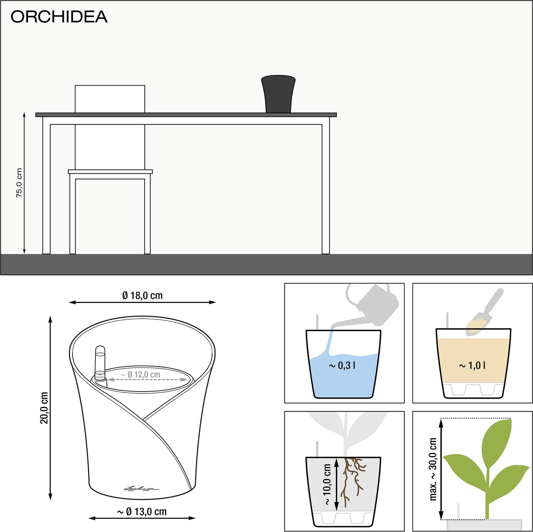 Orchidea Leisteengrijs Mat All-in-One Lechuza
