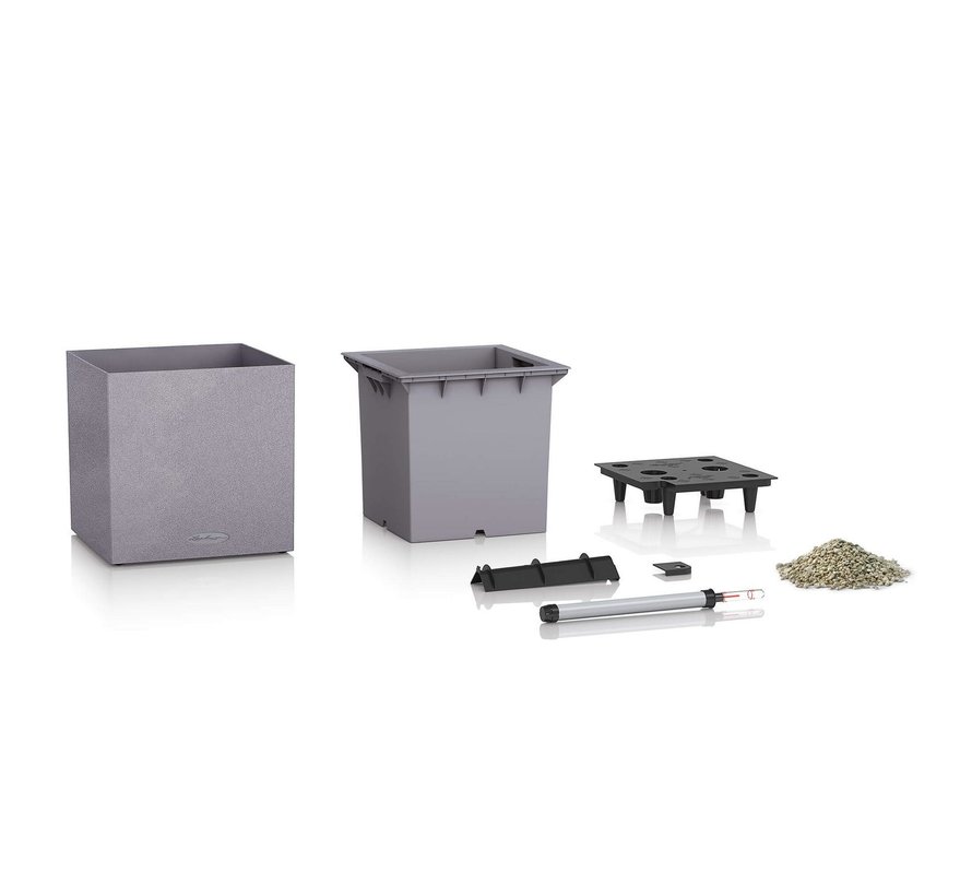 Lechuza -planteur  CANTO STONE Low 30  gris pierre ALL-IN-ONE set