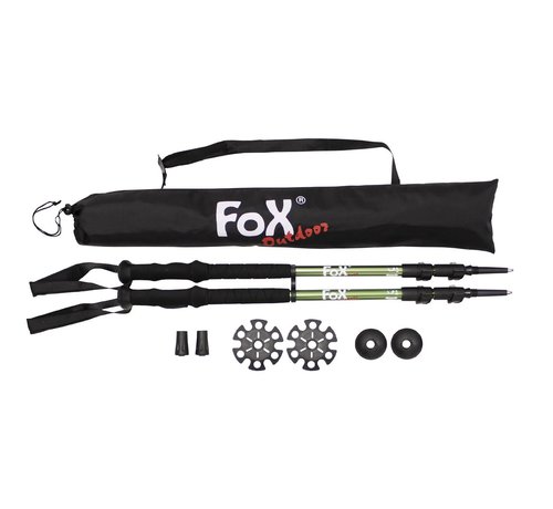 Fox Outdoor Aluminium trekking wandelstokken, "Lusen", foam greep