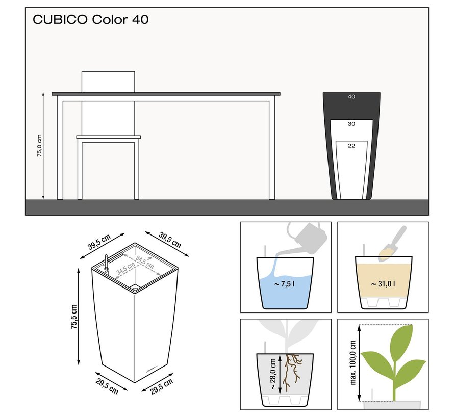 Lechuza -  Cubico Color 40 Leisteengrijs ALL-IN-ONE