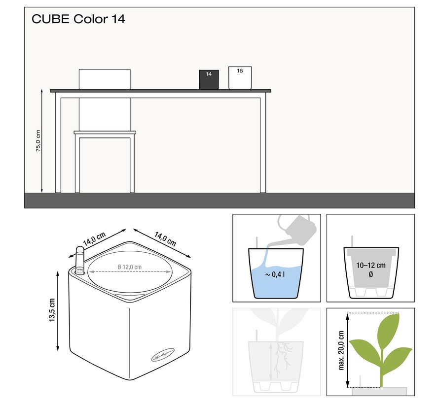 Lechuza -  Cube Color 14 Wit ALL-IN-ONE