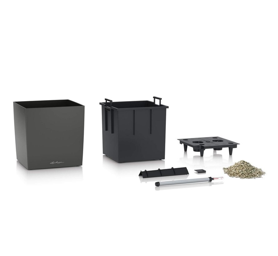 Lechuza- CUBE Premium 50 charcoal metallic ALL-IN-ONE Set