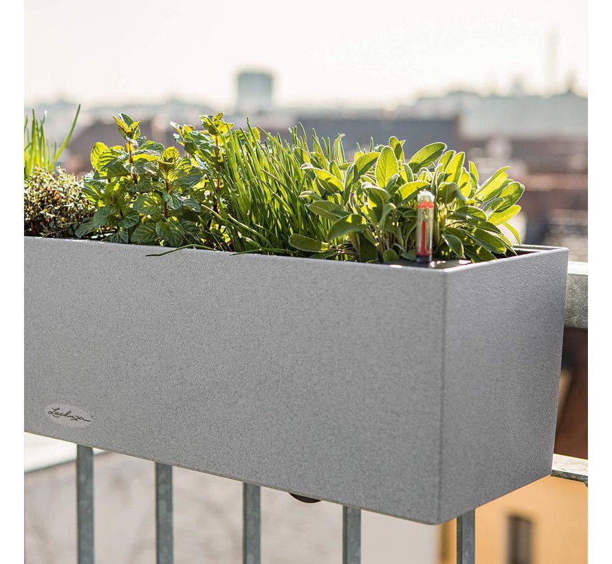 Lechuza -planteur BALCONERA STONE 80 gris pierre ALL-IN-ONE set