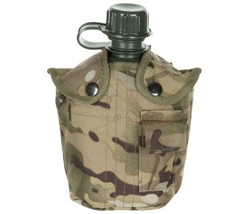 MFH US Army kunststof veldfles, 1 liter, hoes, Operation-camouflage, BPA-vrij