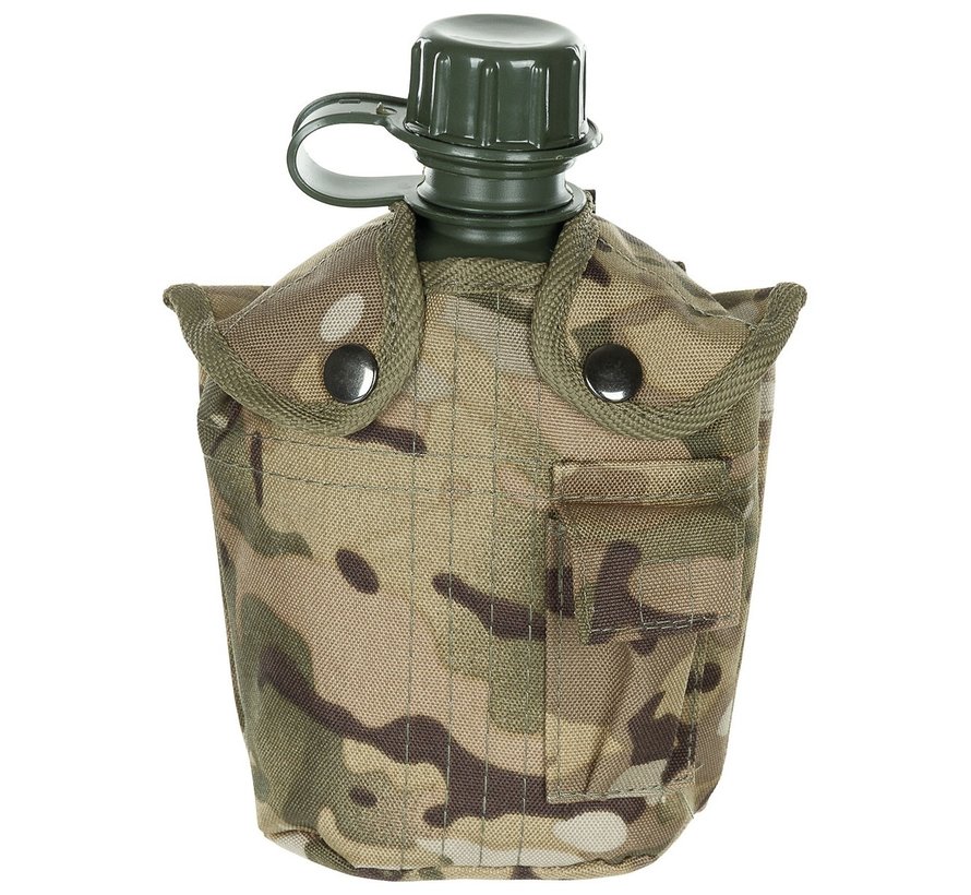 US Army kunststof veldfles, 1 liter, hoes, Operation-camouflage, BPA-vrij