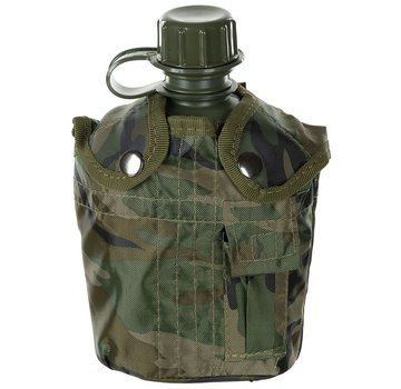 MFH MFH - US Plastikfeldflasche -  1 l -  Hülle -  woodland -  BPA-frei