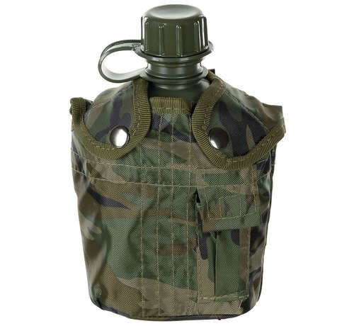 MFH MFH - US Plastikfeldflasche -  1 l -  Hülle -  woodland -  BPA-frei