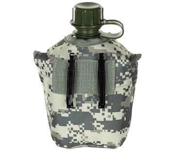 MFH US Army kunststof veldfles, 1 liter, hoes, AT-digital, BPA-vrij