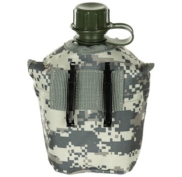 MFH US Army kunststof veldfles, 1 liter, hoes, AT-digital, BPA-vrij