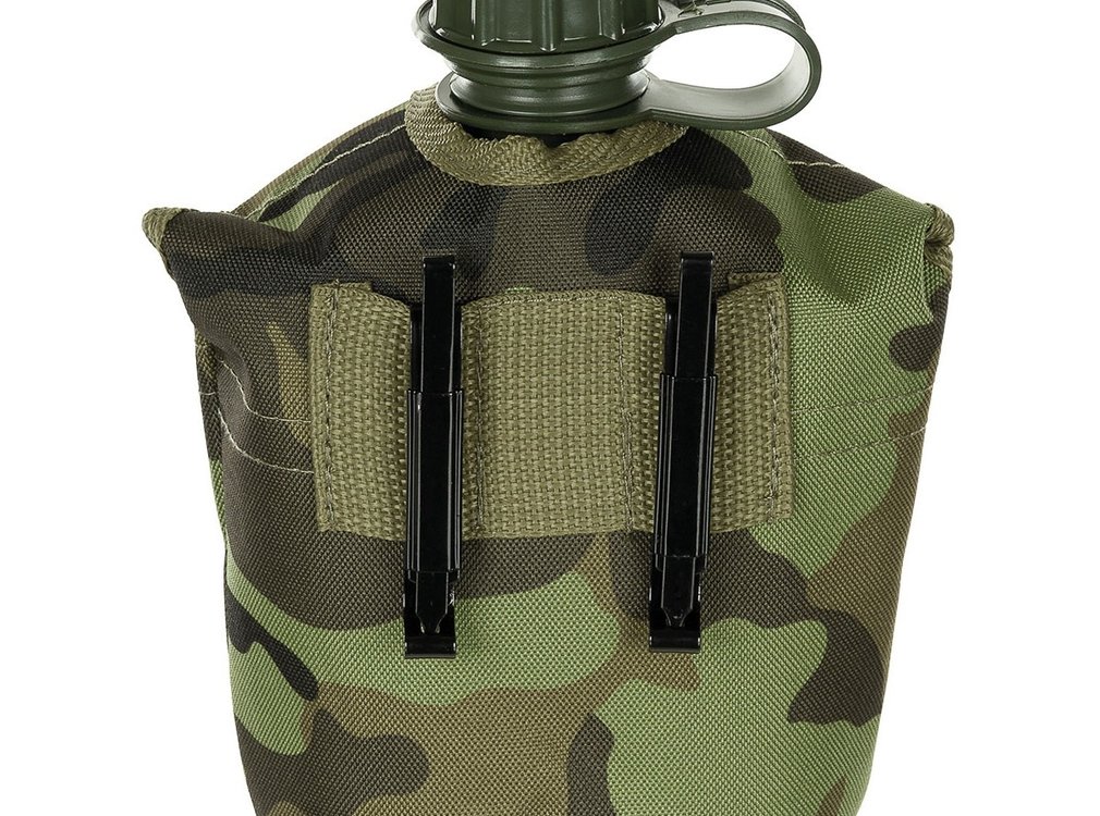 MFH MFH - US Plastikfeldflasche -  1 l -  Hülle -  M 95 CZ tarn -  BPA-frei