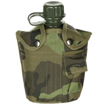 MFH MFH - US Plastikfeldflasche -  1 l -  Hülle -  M 95 CZ tarn -  BPA-frei