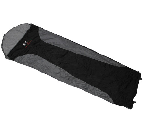 Fox Outdoor  Fox Outdoor- Schwarz-grauer ultraleichter Schlafsack. Ideal bei warmem Wetter.