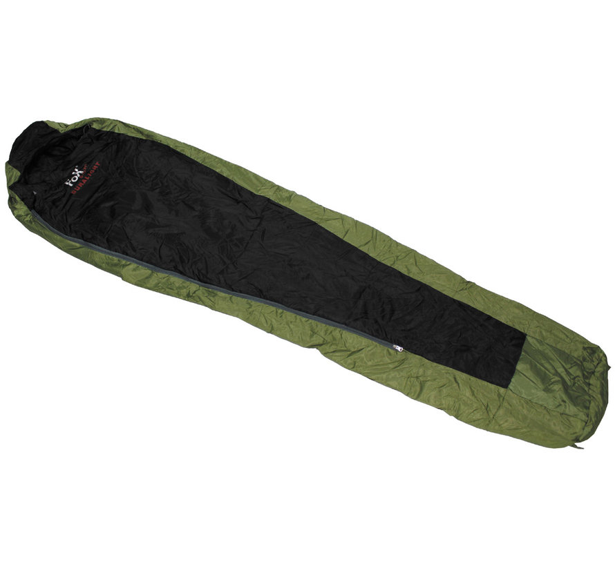 Sac de couchage Fox Outdoor "Duralight" dans les couleurs vert armée et noir