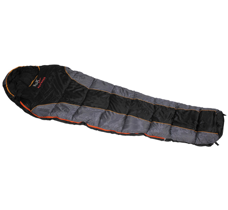 Fox Outdoor - Mumienschlafsack -  "Advance" -  schwarz-grau