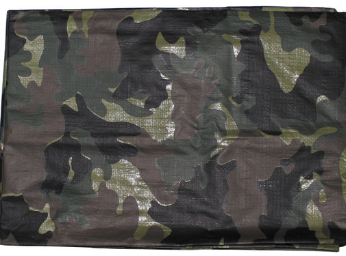 MFH MFH - Dekzeil - PE - Woodland camo - Metalen bevestigingsringen - ca. 200 x 300 cm