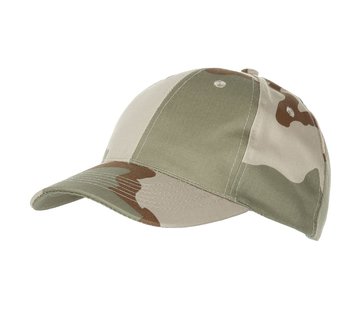 MFH US Army cap met klep 3 kleuren desert in grootte verstelbaar