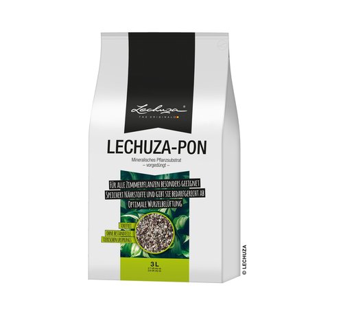 Lechuza LECHUZA-PON 3 Liter - Das hochwertige, rein mineralische Pflanzsubstrat alternativ zu Erde