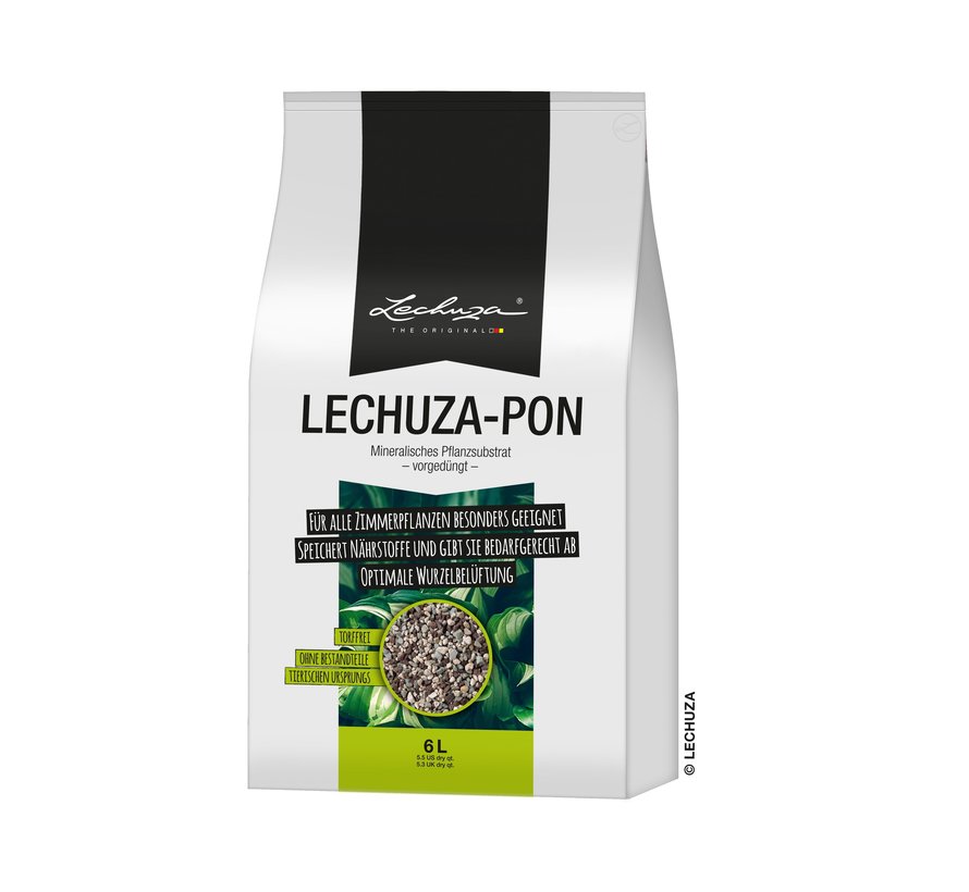 LECHUZA-PON 6 liter - Hoogwaardig, mineraal plantensubstraat