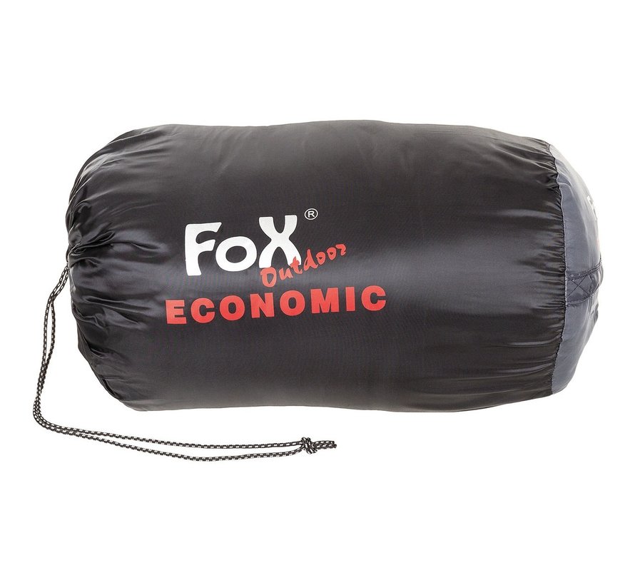 Fox Outdoor - Sac de couchage mummy -  "Economic" -  noir-gris