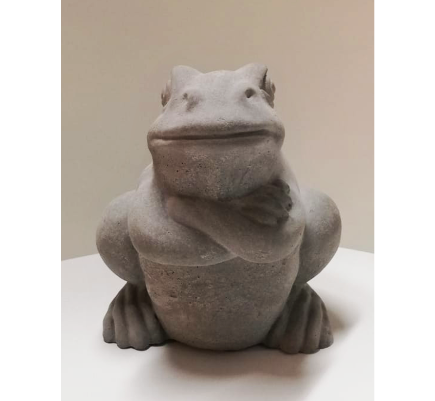 Grenouille arrogante - Statue de jardin - Pierre - 18 cm de haut