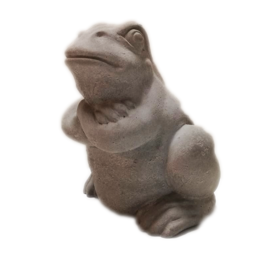 Grenouille arrogante - Statue de jardin - Pierre - 18 cm de haut