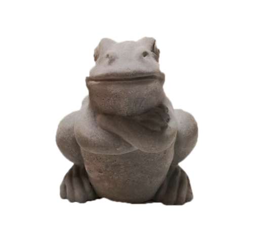 Arroganter Frosch - Gartenstatue - Stein - 18 cm hoch