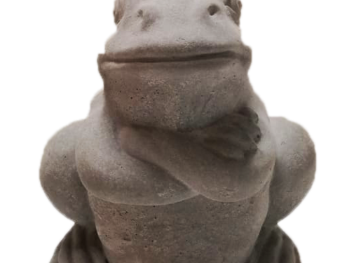 Grenouille arrogante - Statue de jardin - Pierre - 18 cm de haut