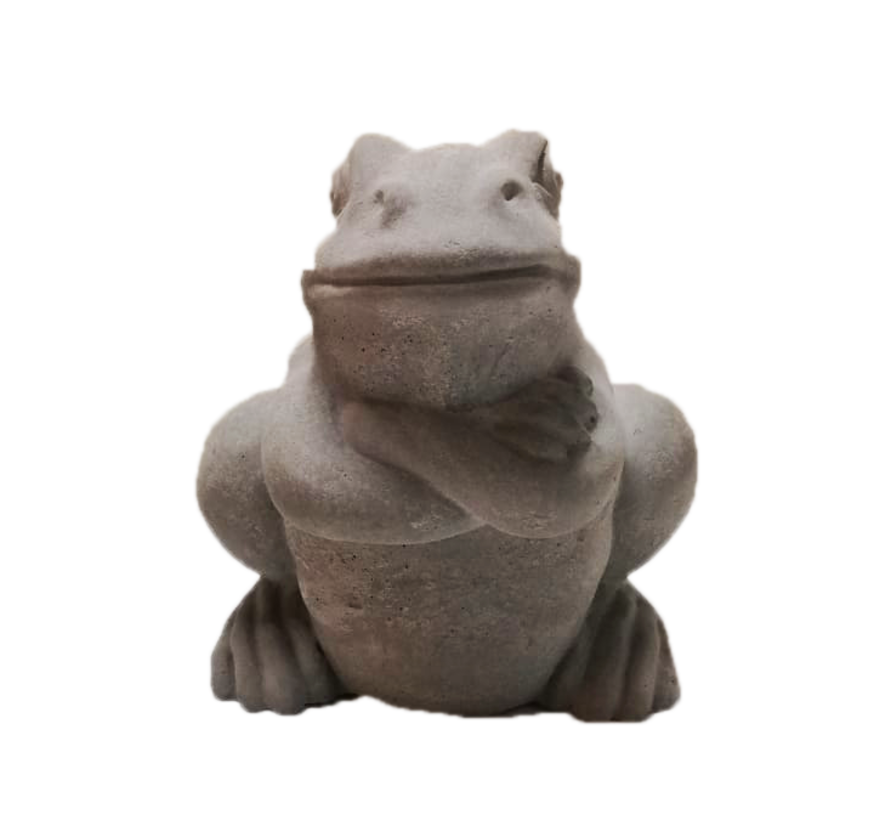 Arroganter Frosch - Gartenstatue - Stein - 18 cm hoch
