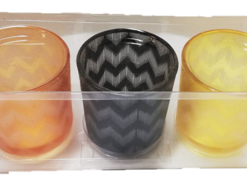 Lanternes - Photophore - Lot de 3 - Jaune, Orange, Noir