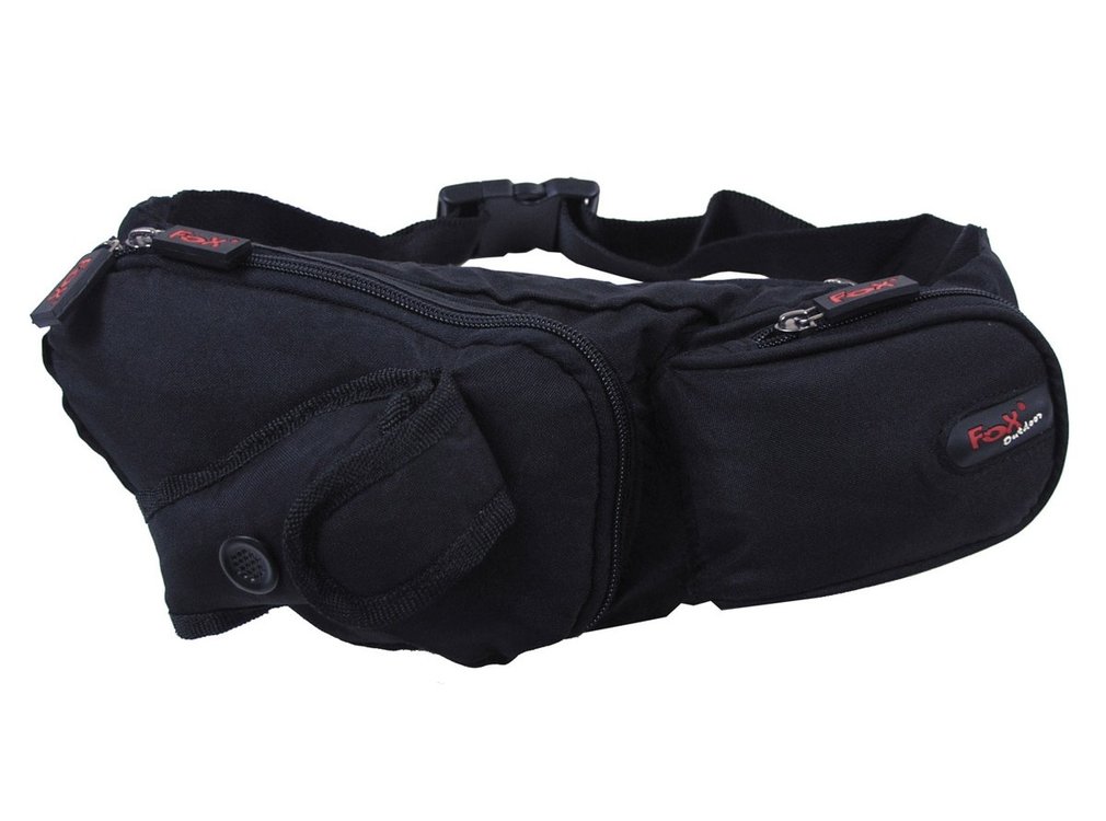 Fox Outdoor Fox Outdoor - Sac banane -  noir -  avec poche pour tel. port.
