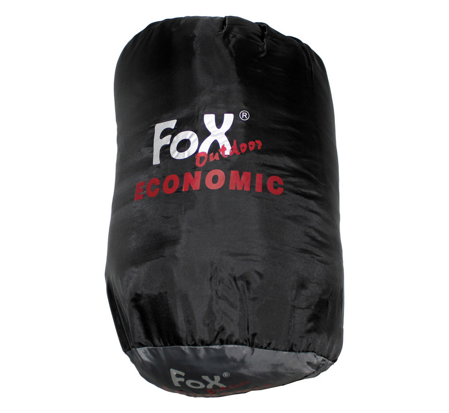 Fox Outdoor - Mummie slaapzak  -  "Economic"  -  Zwart/grijs