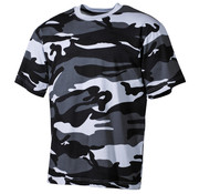 MFH Military American (US) Baumwoll-T-Shirt mit himmelblauer Camouflage - 170 g/m²