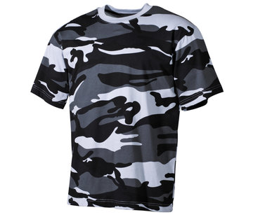 MFH Militair Amerikaans (US)  katoenen camouflage t-shirt met  Sky blue print  -  170 g/m²