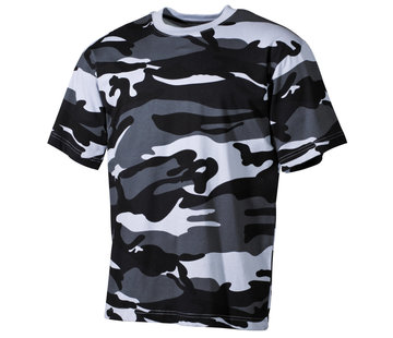 MFH Military American (US) Baumwoll-T-Shirt mit himmelblauer Camouflage - 170 g/m²