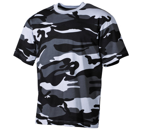 MFH Militair Amerikaans (US)  katoenen camouflage t-shirt met  Sky blue print  -  170 g/m²