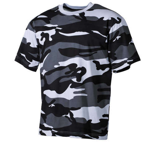 MFH T-shirt militaire américain (US) en coton avec camouflage bleu ciel - 170 g/m²