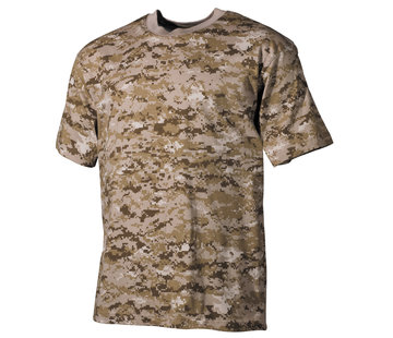 MFH T-shirt militaire classique (US) avec imprimé camouflage numérique desert et manches courtes - 170 g/m².