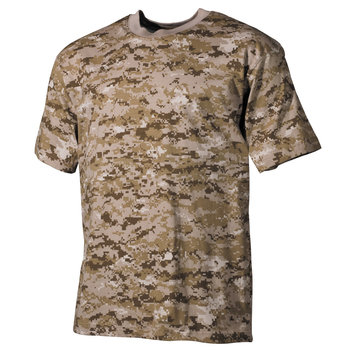 MFH Klassisches Militär (US) T-Shirt mit digitalem Desert Camouflage Print und kurzen Ärmeln - 170 g/m².