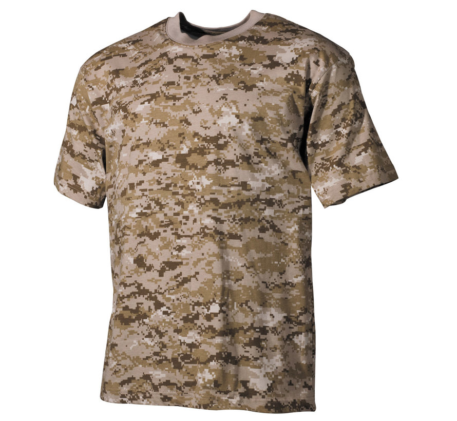 Klassiek militair (US) T-shirt met digital Desert camouflage print en korte mouwen - 170 g/m².