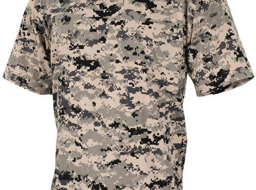 MFH T-shirt militaire classique (US) avec imprimé camouflage urbain numérique et manches courtes - 170 g/m².