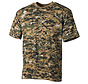 Klassiek militair (US) T-shirt met digital Woodland camouflage print en korte mouwen - 170 g/m².