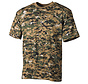 T-shirt militaire classique (US) avec imprimé camouflage numérique Woodland et manches courtes - 170 g/m².
