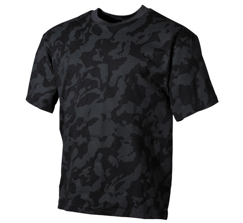 MFH T-shirt classique de l’armée américaine (US) avec imprimé camouflage de nuit. 170 g/m²