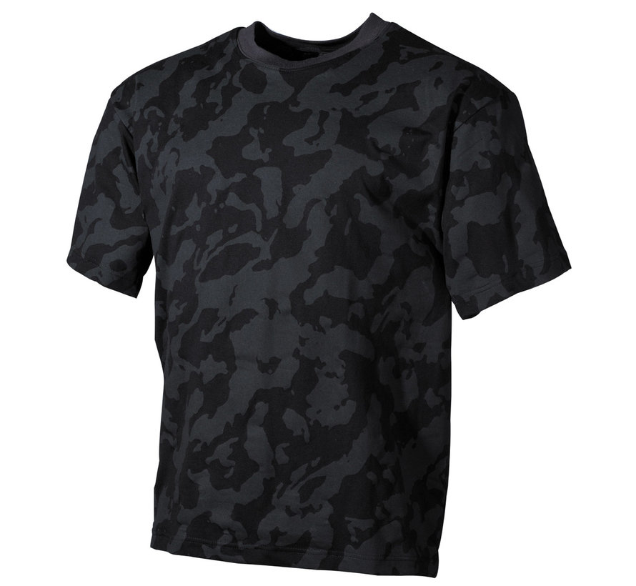 Klassiek Amerikaans (US)  leger T-shirt met nacht camouflage print. 170 g/m²