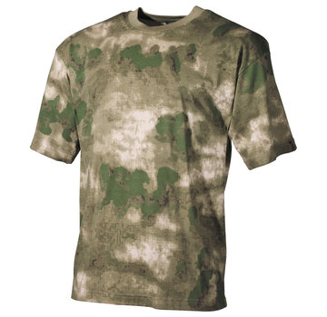 MFH Klassisches Militär (US) T-Shirt mit HDT FG Camouflage Print und kurzen Ärmeln - 170 g/m².