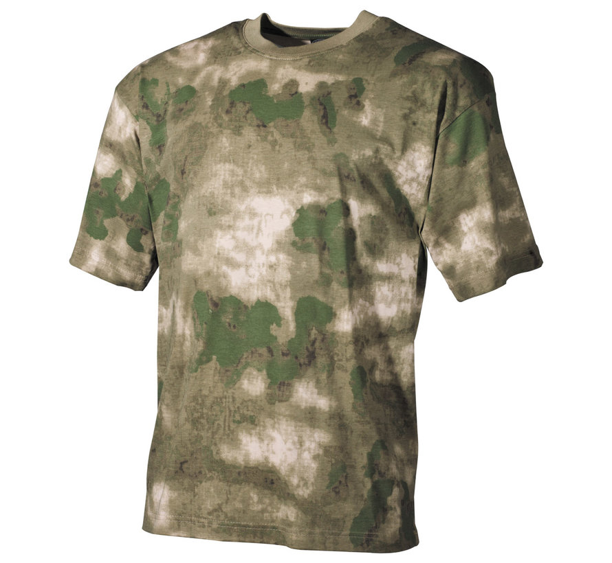 Klassiek militair (US) T-shirt met HDT FG camouflage print en korte mouwen - 170 g/m².