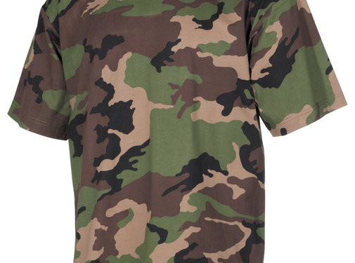 MFH Klassiek Amerikaans leger T-shirt met Woodland  M 97 SK camouflage print.