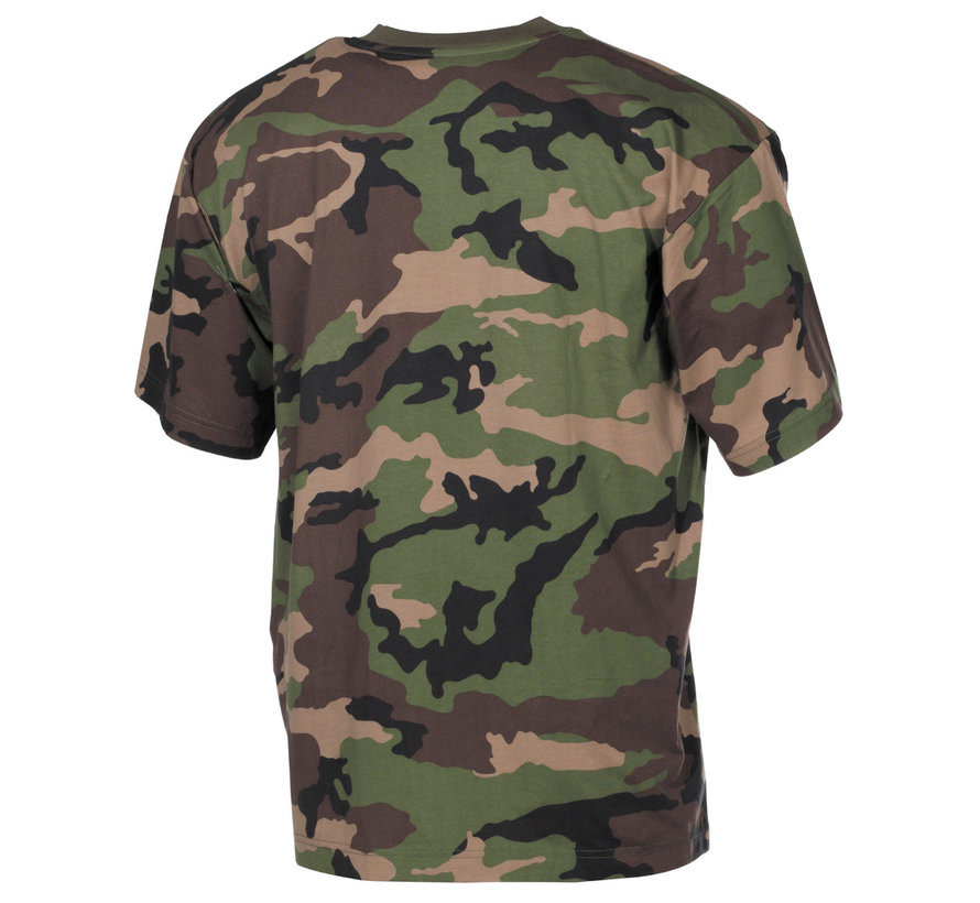Klassiek Amerikaans leger T-shirt met Woodland  M 97 SK camouflage print.
