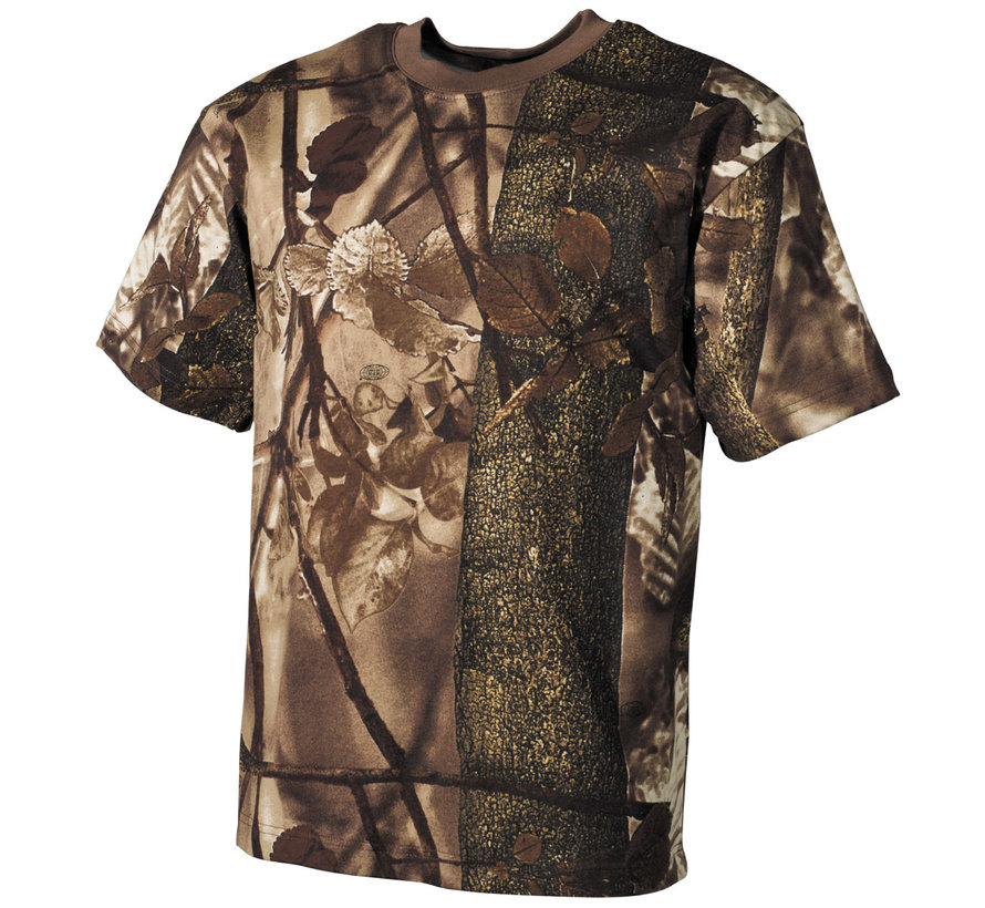 MFH - US T-Shirt -  manches courtes -  marron chasseur -  170 g/m²